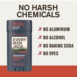 Every Man Jack 48-Hour Odor Defense Deodorant - Aluminum-Free - Redwood Forest -